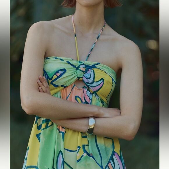 FARM Rio X Anthropologie Halter Printed Maxi Dress - Picture 3 of 3